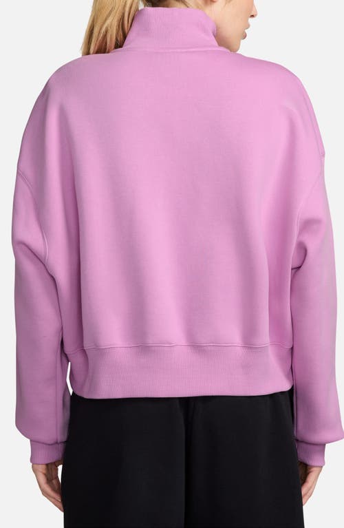 Shop Nike Sportswear Phoenix Fleece Crop Sweatshirt In Beyond Pink/sail