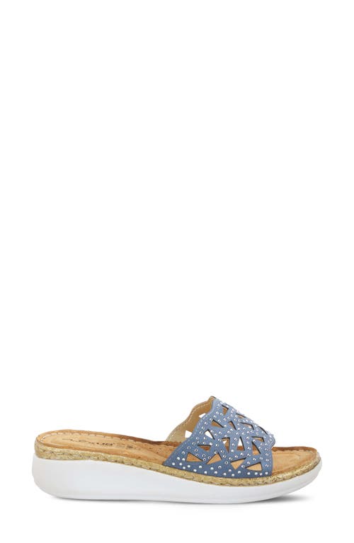 Flexus By Spring Step Windom Wedge Slide Sandal In Denim Blue