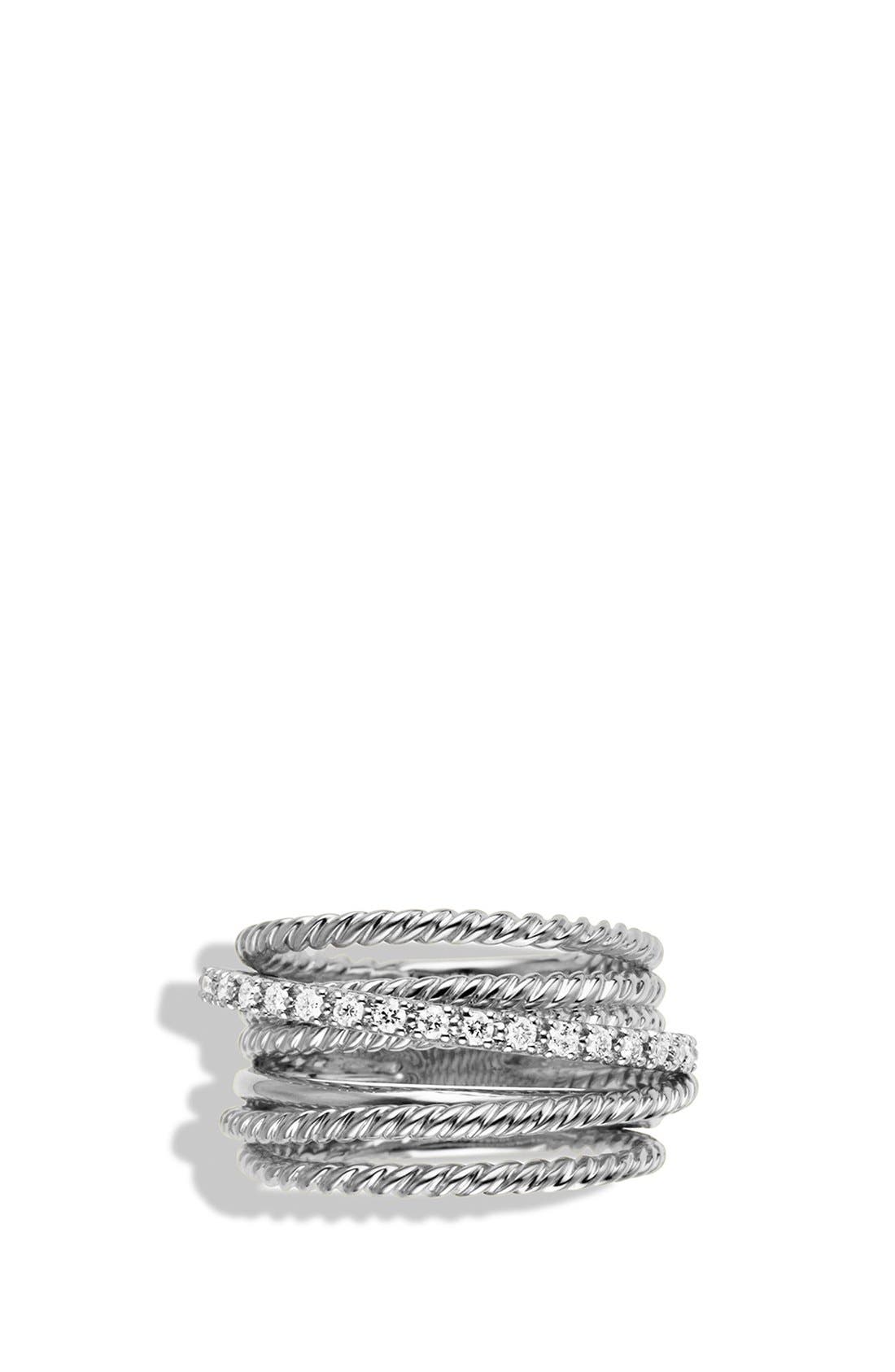 david yurman crossover wide ring with diamonds