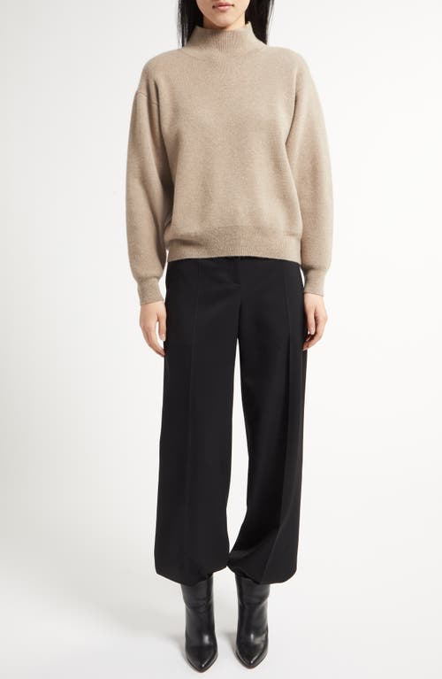 The Row Jabari Mock-neck Oversized Cashmere Sweater In Sesame Melange