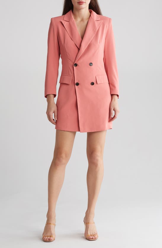 Area Stars Jax Long Sleeve Blazer Minidress In Pink