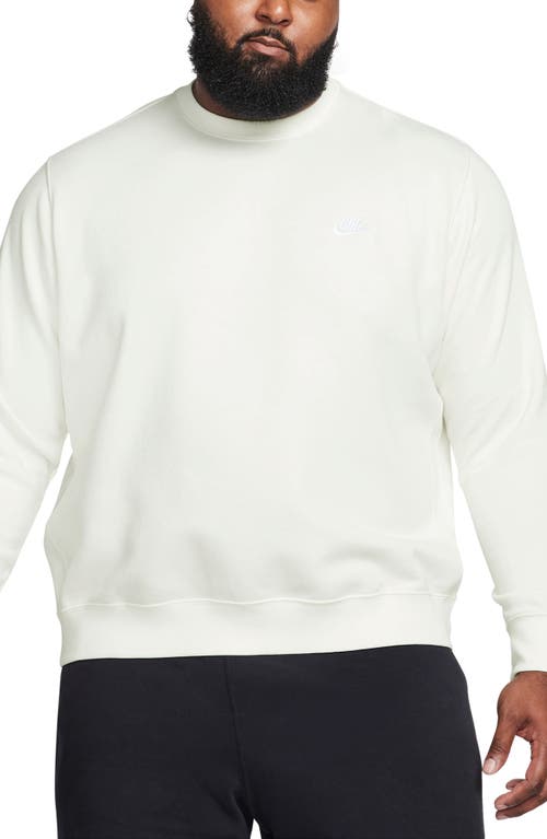 Shop Nike Club Crewneck Sweatshirt In Sail/white