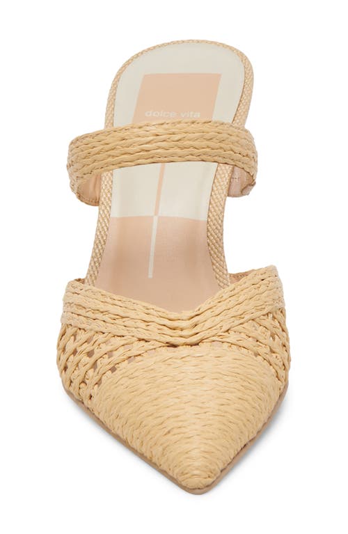 Dolce Vita Kaline Light Natural Raffia Pointed-toe Mule Pumps In Light Natural Raffia