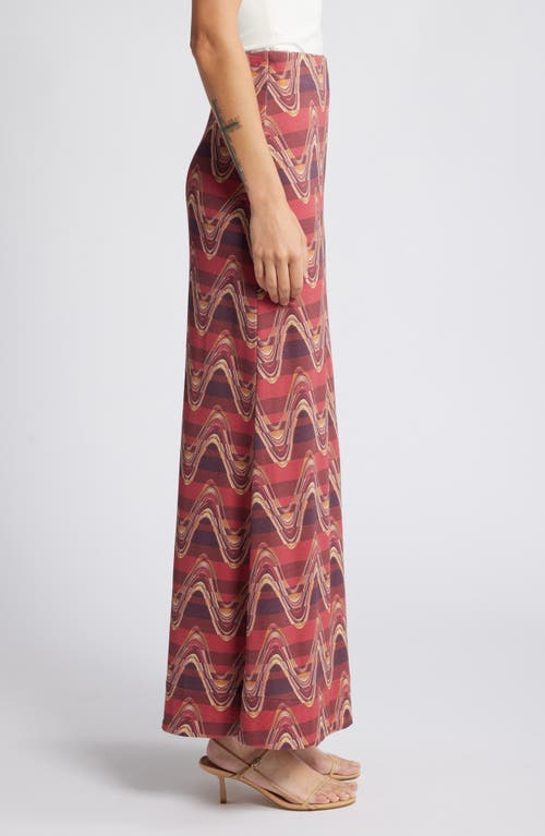 Shop Faithfull The Brand Elina Stripe Cotton Jersey Maxi Skirt In Ripple Wine