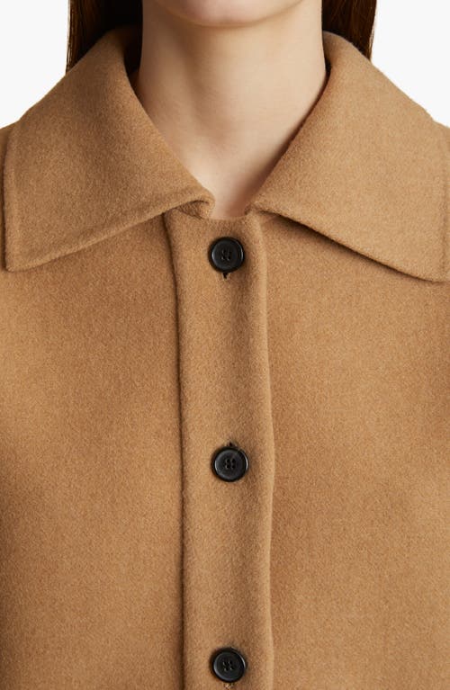 Shop Khaite Sue Crop Wool Felt Jacket In Camel