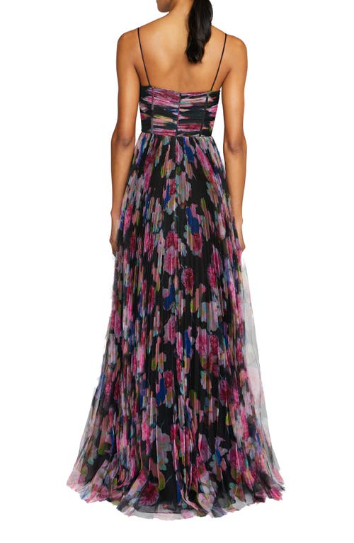 Shop ml Monique Lhuillier Yvonne Mesh Gown In Black Starry Rose