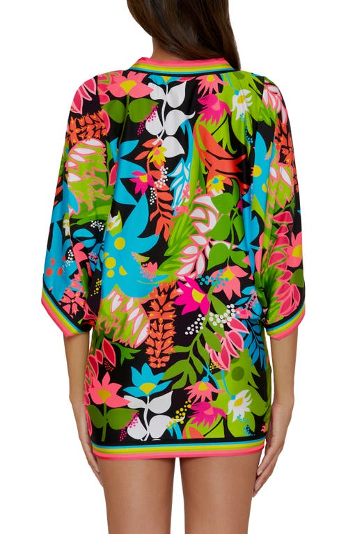 Shop Trina Turk Tiki Casablance Cover-up Tunic In Green Multi