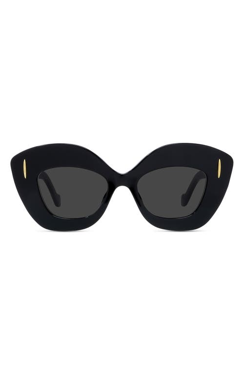 Loewe Anagram 48mm Small Cat Eye Sunglasses In Black