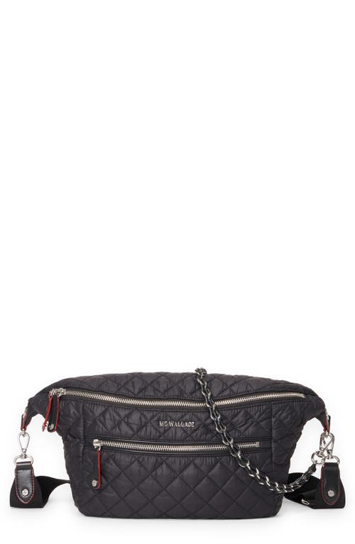 Crosby Quilted Nylon Convertible Sling Bag in Black