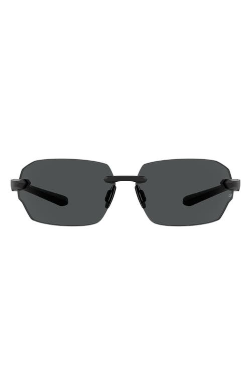 Under Armour Fire 71mm Geometric Sunglasses in Matte Black/Grey Oleophobic at Nordstrom
