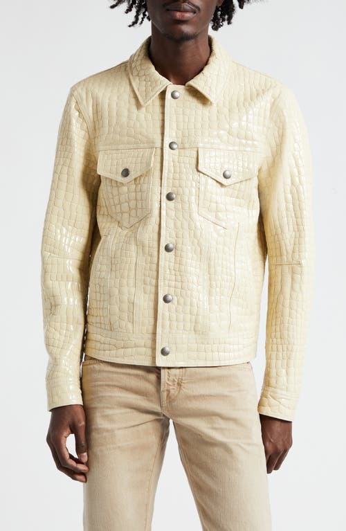 TOM FORD Croc Embossed Patent Leather Jacket Birch at Nordstrom, Us