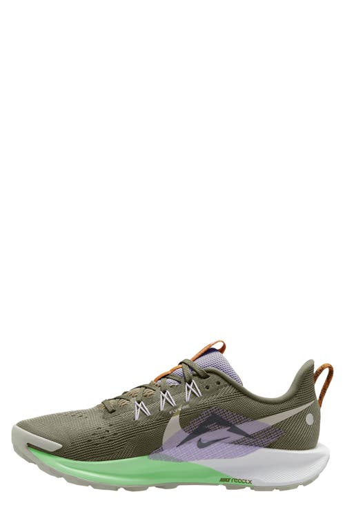 Shop Nike Reactx Pegasus Trail 5 Running Shoe In Medium Olive/anthracite