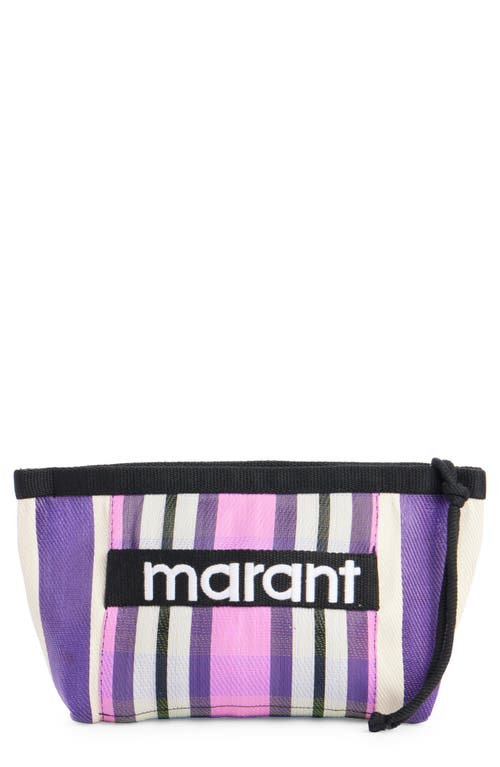 Shop Isabel Marant Powden Stripe Nylon Pouch In Purple