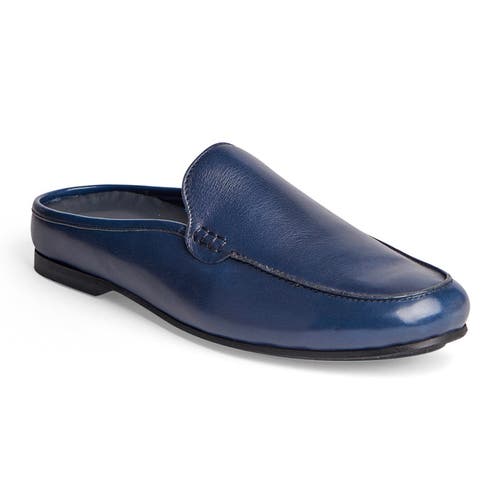 Shop Carlos Santana Planeo Slides In Navy Blue