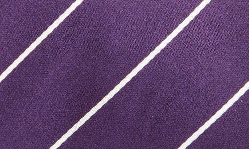 Shop Ralph Lauren Purple Label Stripe Silk Tie In Dark Purple