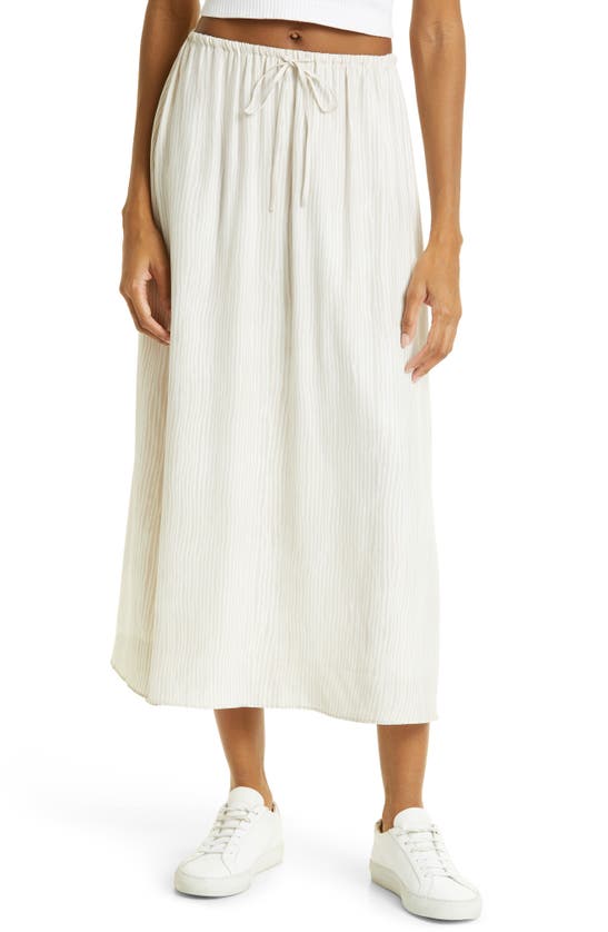 Atm Anthony Thomas Melillo Combo Silk Charmeuse Skirt In Beach Pebble In Beach Pebble Combo