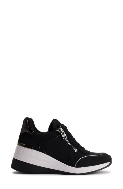 Shop Dkny Kaden Wedge Sneaker In Black/dk Gunmetal