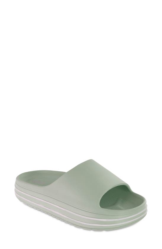 Mia Porsha Slide Sandal In Sage/ White