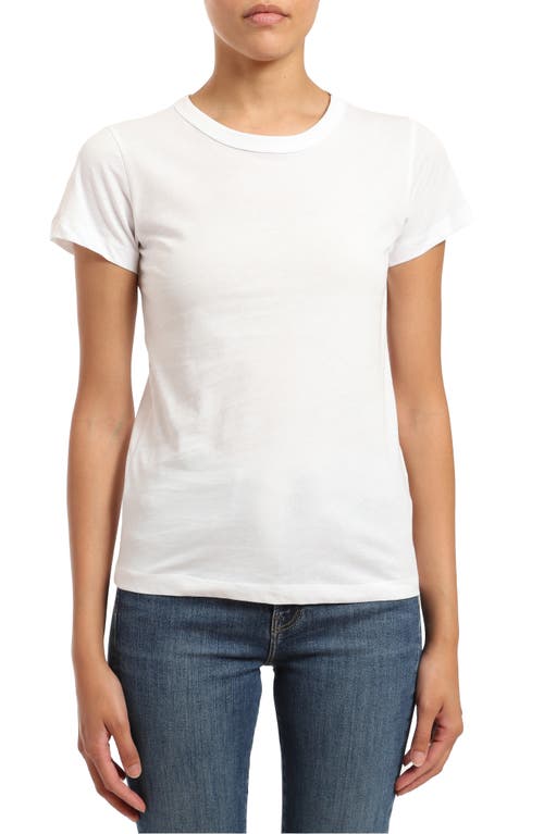 Slim Fit Cotton Slub T-Shirt in White