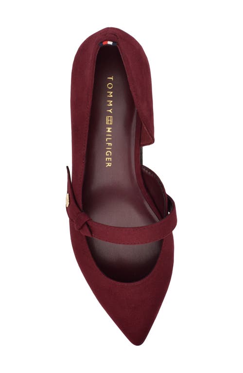 Shop Tommy Hilfiger Venny Pointed Toe Flat In Deep Rouge