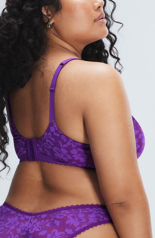 Shop Savage X Fenty Lavish Lace Unlined Plunge Bra In Purple Gem