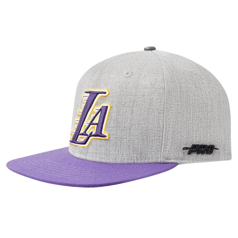 Shop Pro Standard Gray/purple Los Angeles Lakers Classic Logo Two-tone Snapback Hat