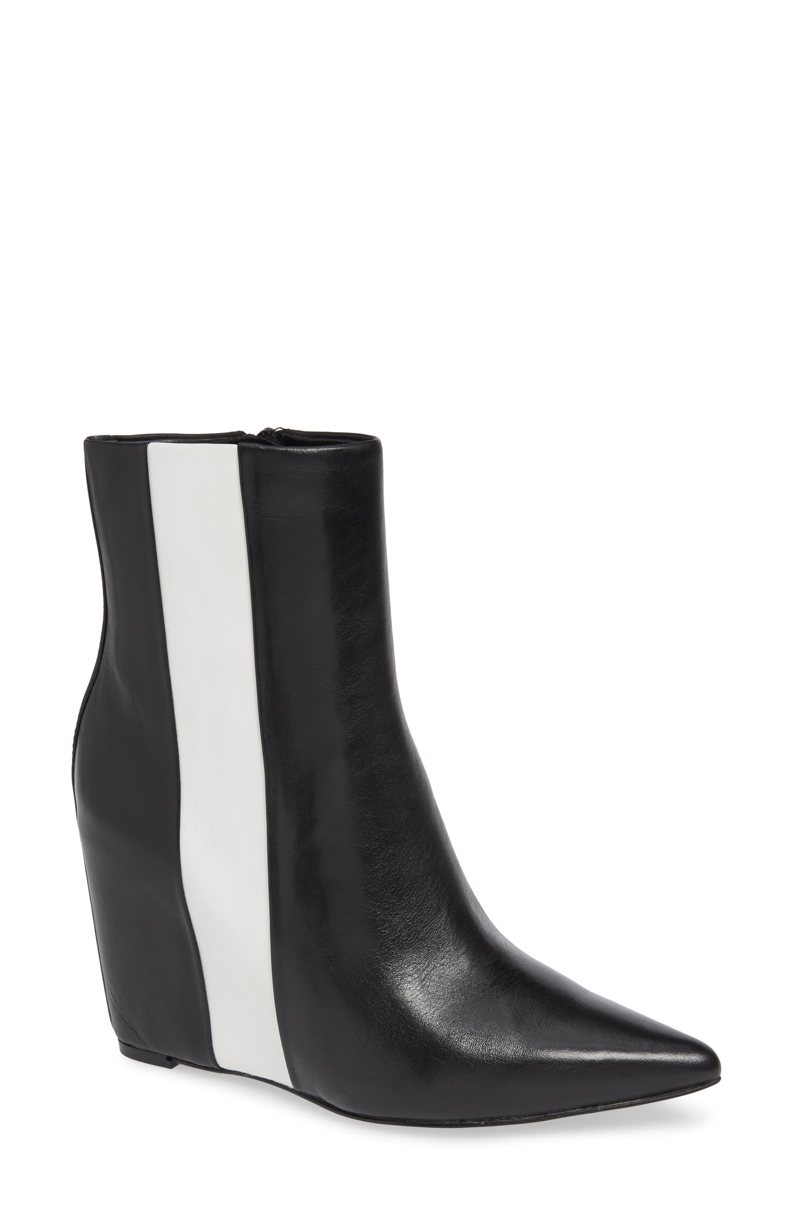 Calvin Klein Yvania Stripe Wedge Bootie- Black