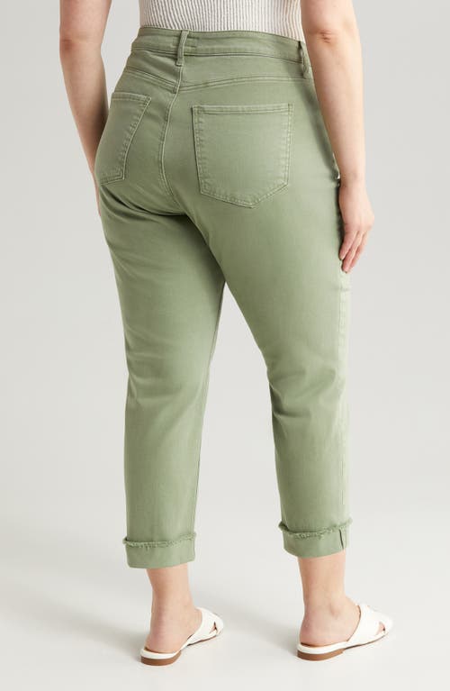 Shop Kut From The Kloth Amy Crop Straight Leg Twill Pants In Tuscan Olive