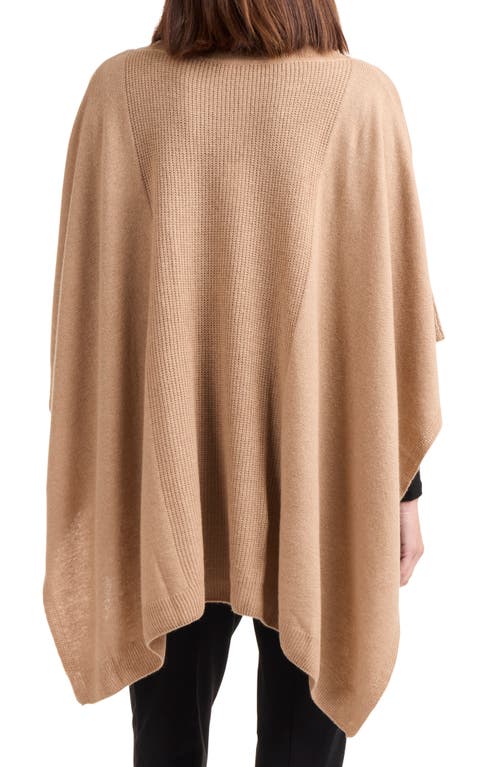 Bruno Magli Women's Mock Neck Wool Blend Knit Poncho In Camel