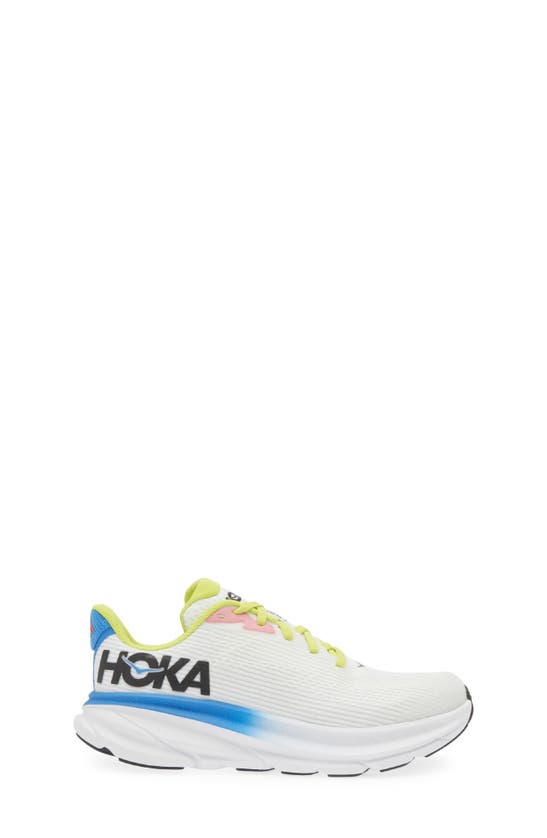 Shop Hoka Kids' Clifton Youth Running Shoe In Blanc/ Virtual Blue