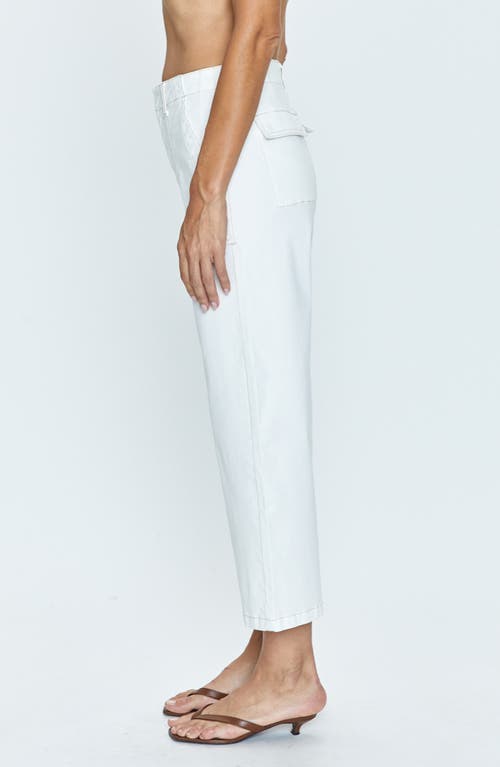 Shop Pistola Sophia Stretch Cotton Ankle Wide Leg Pants In Le Blanc