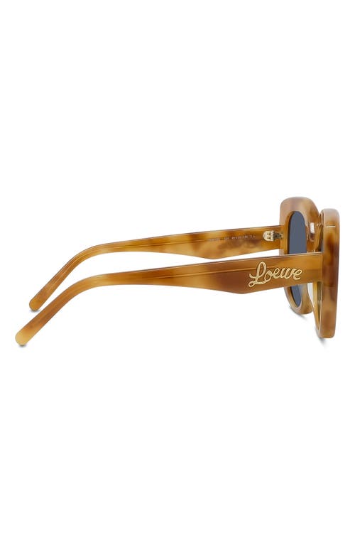 Loewe Curvy 49mm Small Butterfly Sunglasses In Blonde Havana/blue