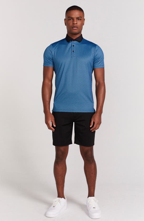 Shop Redvanly Blake Geo Print Polo In Black