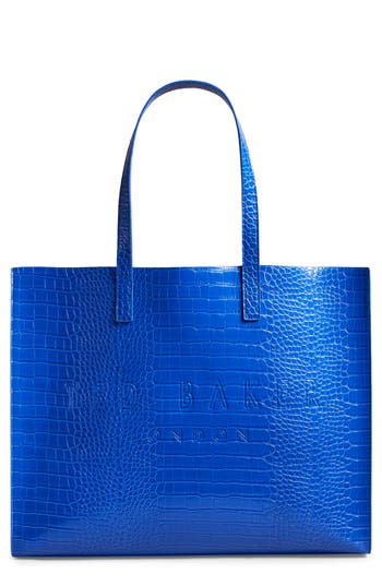 Ted Baker London Allicon Croc Faux Leather Tote In Blue