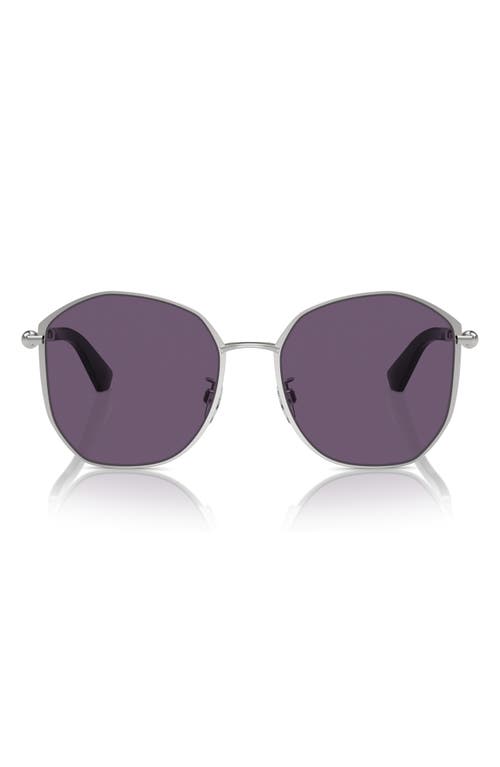 Shop Burberry 57mm Round Sunglasses In Silver