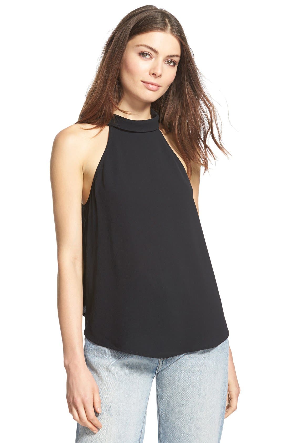 Leith Mock Neck Halter Top Nordstrom
