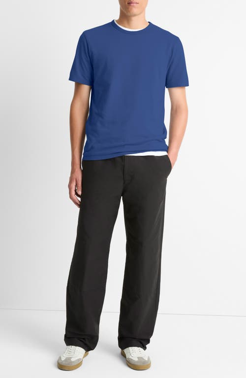 Shop Vince Solid T-shirt In Washed Faded Cobalt