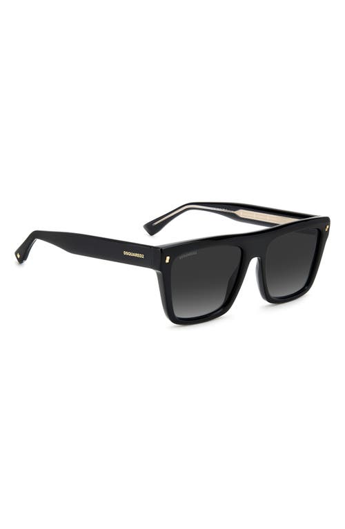 Shop Dsquared2 54mm Flat Top Sunglasses In Black