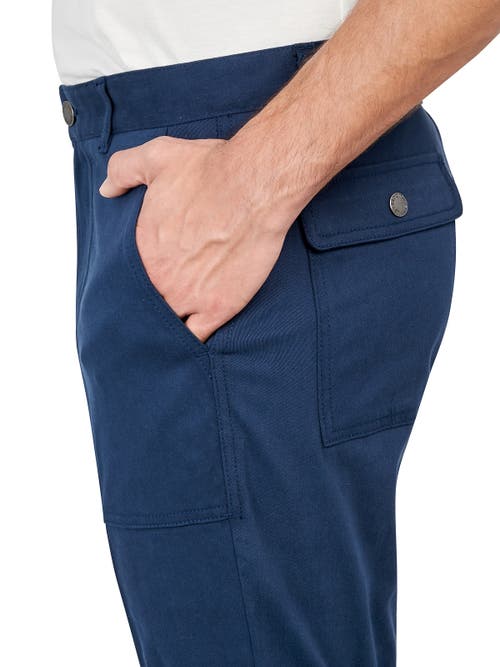 Brooklyn Brigade Solid Cotton Stretch Utility Pants In Navy