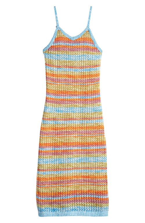 Shop Freshman Stripe Sweater Knit Tank Dress In Blue Multi