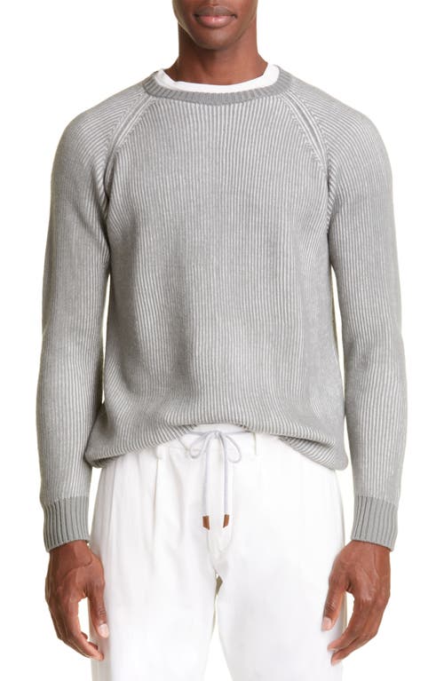 Eleventy Men's Wool Rib Sweater in Sage-Sand