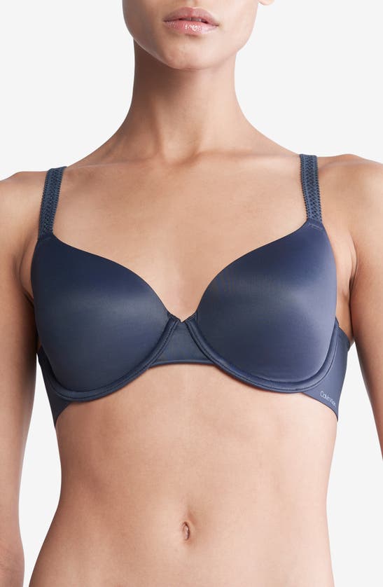 Calvin Klein Lightly Lined Full Cup Bra In Blue