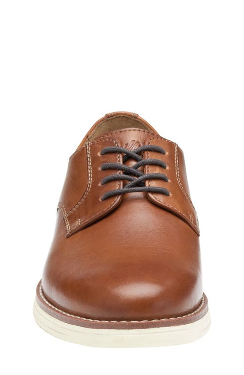 Johnston & Murphy Kids' Upton Plain Toe Derby In Tan Full Grain