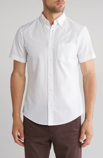 14th & Union Short Sleeve Seersucker Button-Down Shirt | Nordstromrack