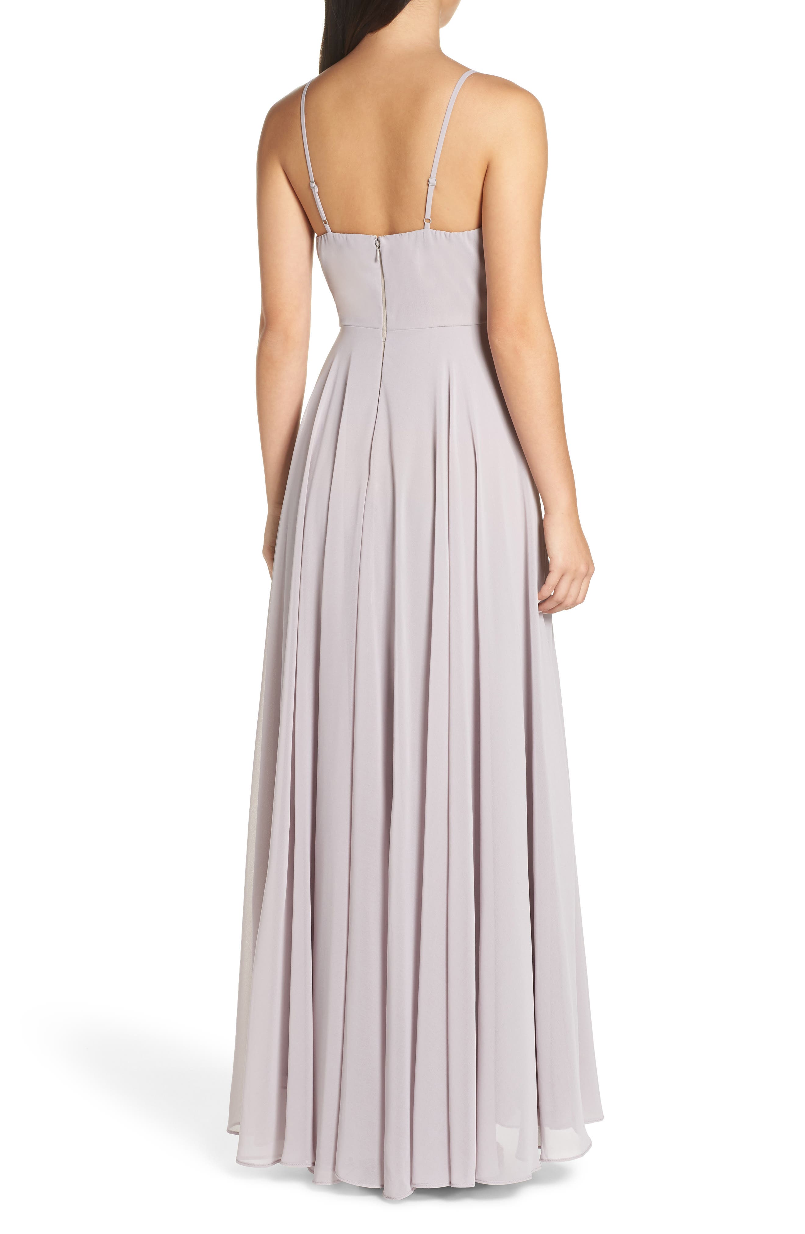 lulus surplice chiffon gown