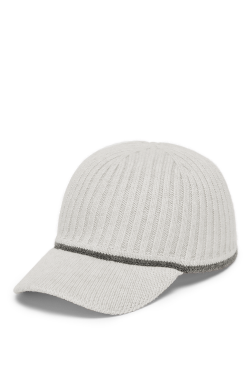 Shop Brunello Cucinelli Baseball Cap With Monili In Pearl Grey