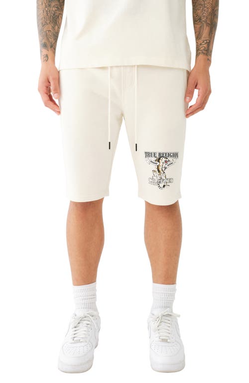 Tiger Cotton Blend Sweat Shorts in Winter White