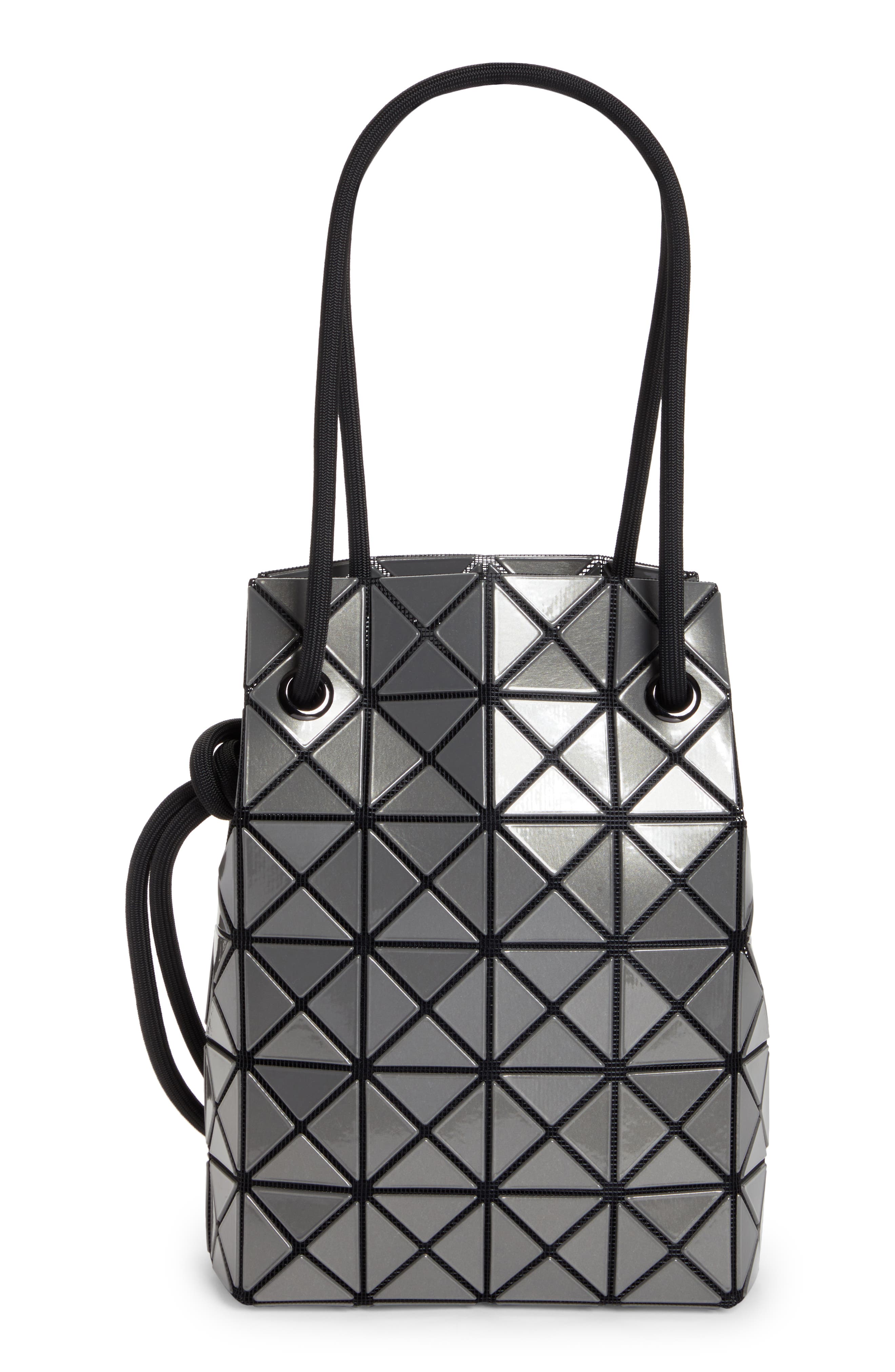 Bao Bao Issey Miyake Wring Glossy Drawstring Bag in Gunmetal
