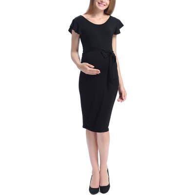 Kimi And Kai Lucile Ruffle Sleeve Maternity Dress