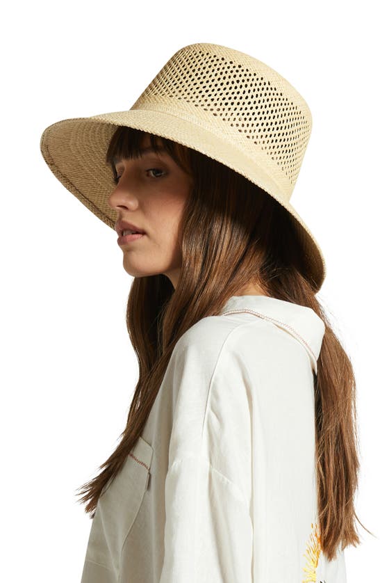 Shop Brixton Lopez Straw Bucket Hat In Panama White
